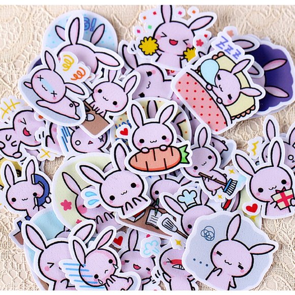 Kawaii Mini Rabbits | 40 Piece Stickers - Picture 2 of 2